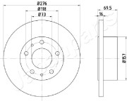 DP-0223 Brzdový kotouč JAPANPARTS