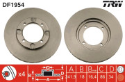 DF1954 Brzdový kotouč TRW