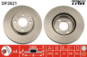 DF2621 Brzdový kotouč TRW
