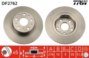 DF2762 Brzdový kotouč TRW