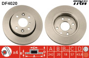 DF4020 Brzdový kotouč TRW