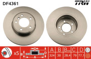 DF4361 Brzdový kotouč TRW