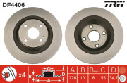DF4406 Brzdový kotouč TRW