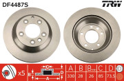 DF4487S Brzdový kotouč TRW