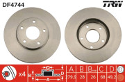 DF4744 Brzdový kotouč TRW