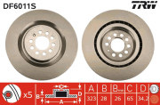DF6011S Brzdový kotouč TRW