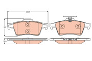 GDB2086 Sada brzdových destiček, kotoučová brzda COTEC TRW