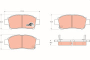 GDB3218 Sada brzdových destiček, kotoučová brzda COTEC TRW