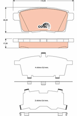 GDB3472 Brzdové destičky COTEC TRW