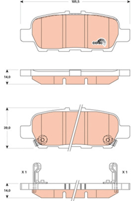 GDB3508 Brzdové destičky COTEC TRW