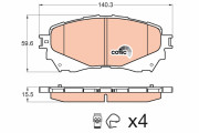 GDB3580 Sada brzdových destiček, kotoučová brzda COTEC TRW