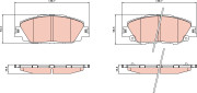 GDB8302DT Sada brzdových destiček, kotoučová brzda DTEC COTEC TRW