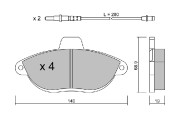 BPFI-1012 Sada brzdových destiček, kotoučová brzda AISIN