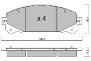 BPLX-1002 Sada brzdových destiček, kotoučová brzda AISIN