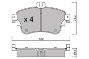 BPMB-1019 Sada brzdových destiček, kotoučová brzda AISIN