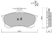 BPMI-1002 Sada brzdových destiček, kotoučová brzda AISIN