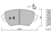 BPMZ-1004 Sada brzdových destiček, kotoučová brzda AISIN