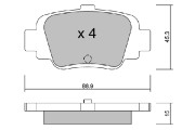 BPNI-2903 Sada brzdových destiček, kotoučová brzda AISIN