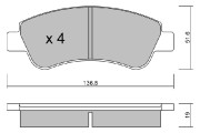 BPPE-1005 Sada brzdových destiček, kotoučová brzda AISIN