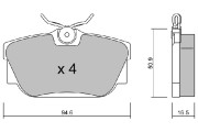 BPPE-1017 Sada brzdových destiček, kotoučová brzda AISIN