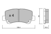 BPSZ-1004 Sada brzdových destiček, kotoučová brzda AISIN