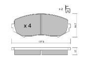 BPSZ-1005 Sada brzdových destiček, kotoučová brzda AISIN