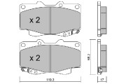 BPTO-1021 Sada brzdových destiček, kotoučová brzda AISIN