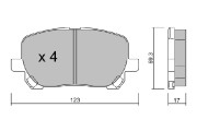 BPTO-1928 Sada brzdových destiček, kotoučová brzda AISIN