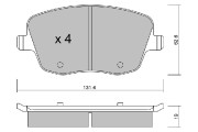 BPVW-1019 Sada brzdových destiček, kotoučová brzda AISIN