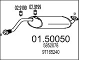 01.50050 Střední tlumič výfuku MTS