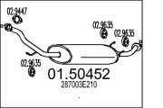 01.50452 Střední tlumič výfuku MTS
