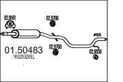 01.50483 Střední tlumič výfuku MTS