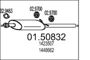01.50832 Střední tlumič výfuku MTS