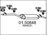 01.50848 Střední tlumič výfuku MTS