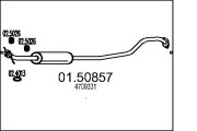 01.50857 Střední tlumič výfuku MTS