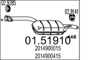 01.51910 Střední tlumič výfuku MTS