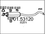 01.53120 Střední tlumič výfuku MTS