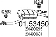 01.53450 Střední tlumič výfuku MTS