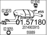 01.57180 Střední tlumič výfuku MTS