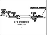 01.80090 Střední tlumič výfuku MTS