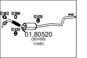 01.80520 Střední tlumič výfuku MTS