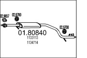 01.80840 Střední tlumič výfuku MTS