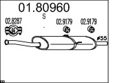 01.80960 Střední tlumič výfuku MTS