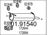 01.91540 Zadní tlumič výfuku MTS