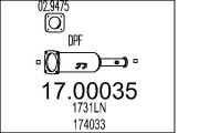 17.00035 Filtr pevnych castic, vyfukovy system MTS