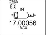 17.00056 Filtr pevnych castic, vyfukovy system MTS