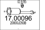 17.00096 Filtr pevnych castic, vyfukovy system MTS