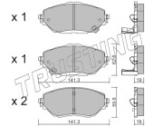 1088.0 Sada brzdových destiček, kotoučová brzda TRUSTING