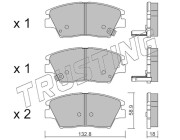 1098.0 Sada brzdových destiček, kotoučová brzda TRUSTING