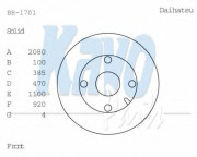 BR-1701 Brzdový kotouč KAVO PARTS